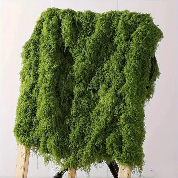 NEW ANTHROPOLOGIE TERRAIN Green Faux Moss Floral Plant Sheet Mat Rug DIY Decor - Picture 1 of 15